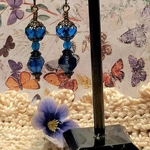 Caribbean Blue Vintage inspired Earrings